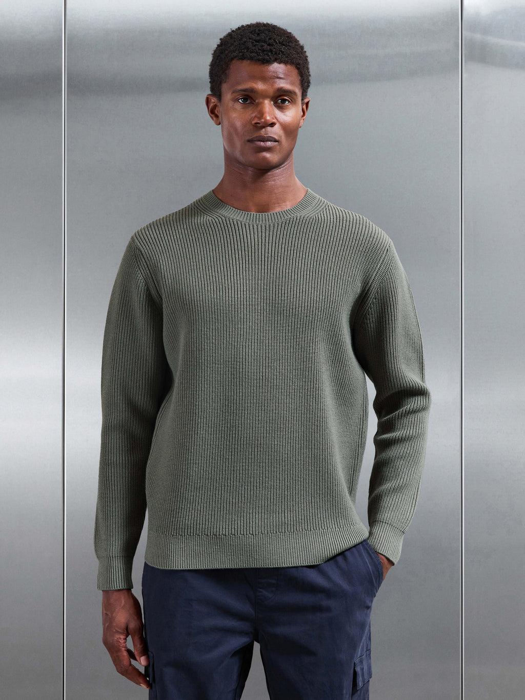Chunky Ribbed Sweatshirt in Sage