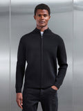 Chunky Ribbed Zip Jacket in Black