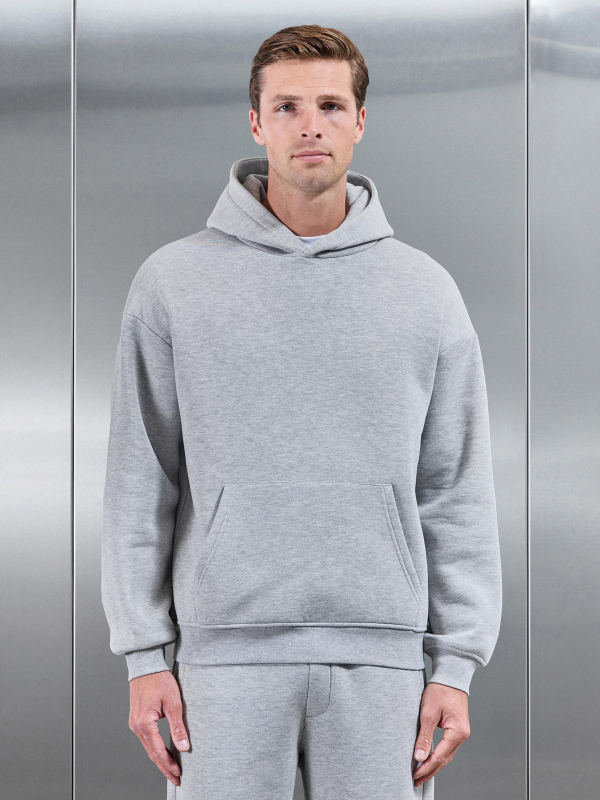 Essential Relaxed Hoodie in Marl Grey