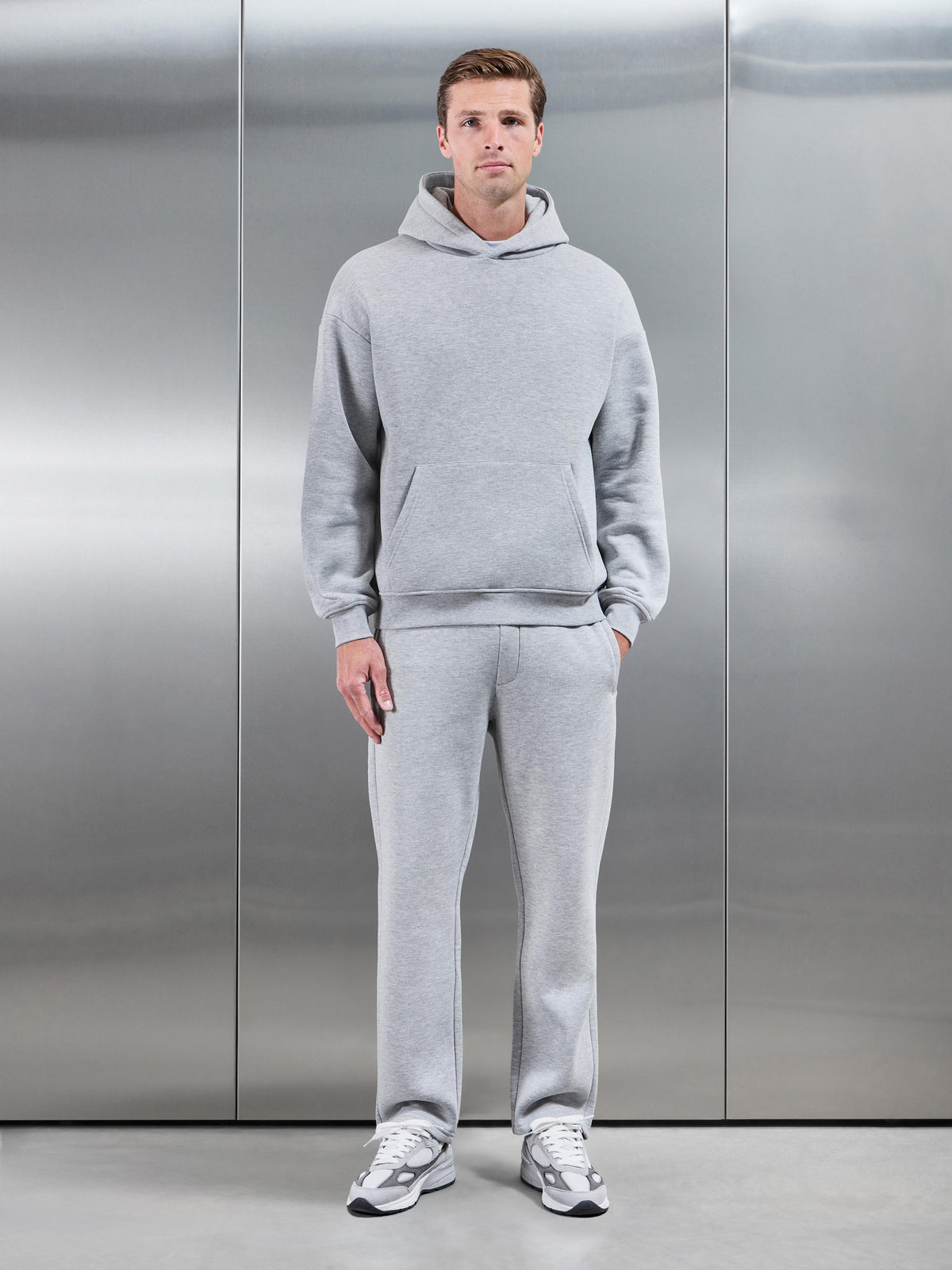 Essential Relaxed Hoodie in Marl Grey
