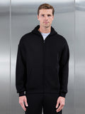Essential Relaxed Zip Hoodie in Black