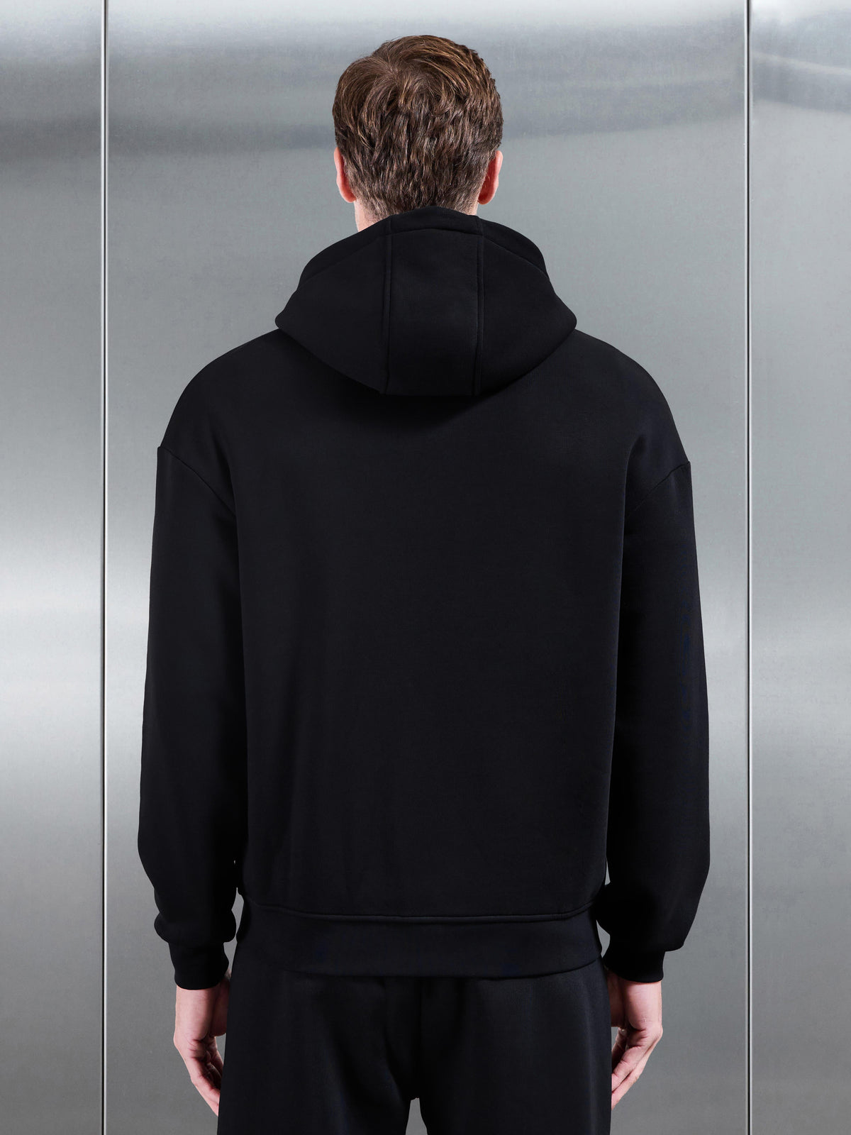Essential Relaxed Zip Hoodie in Black