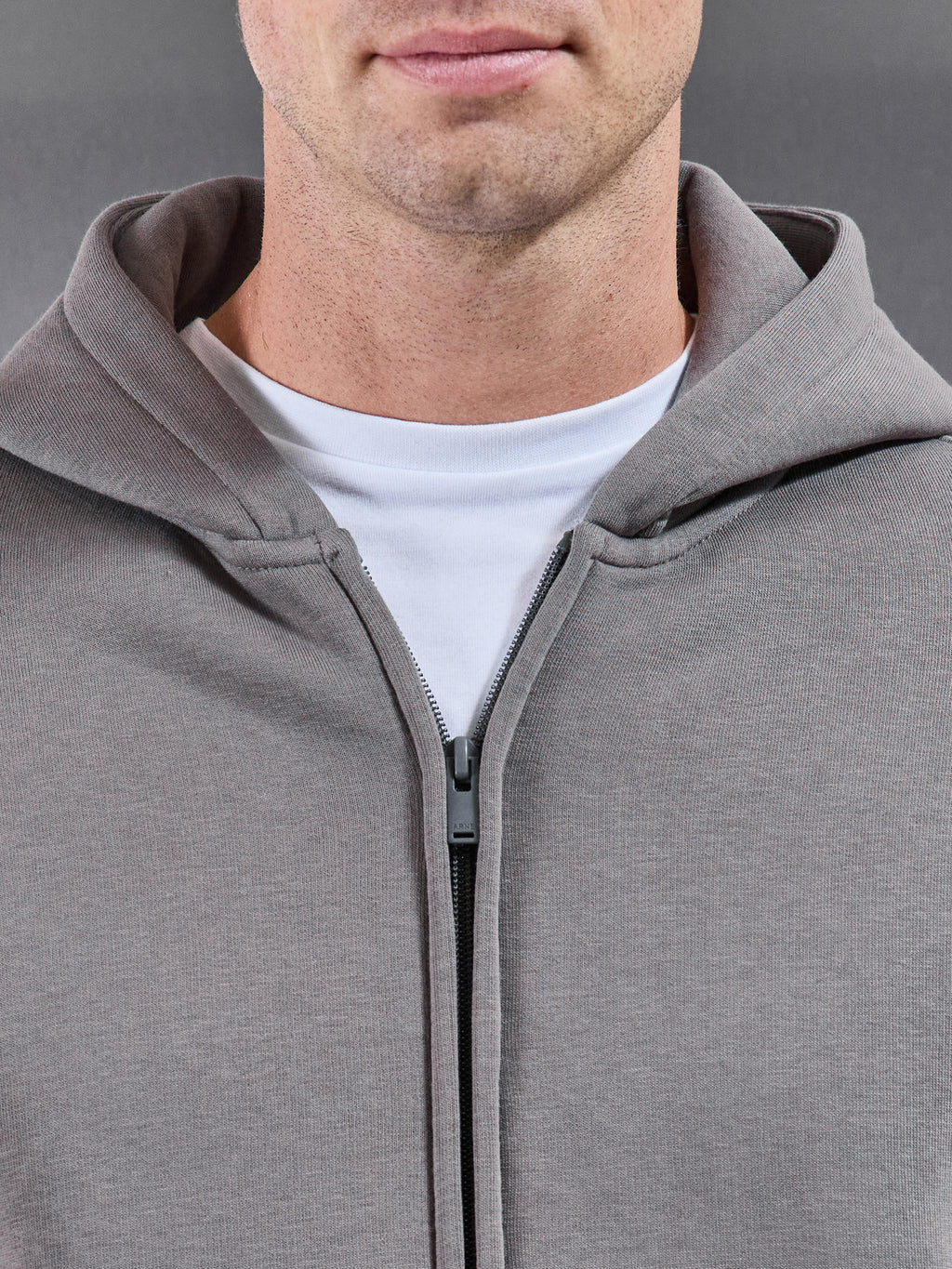 Essential Relaxed Zip Hoodie in Grey
