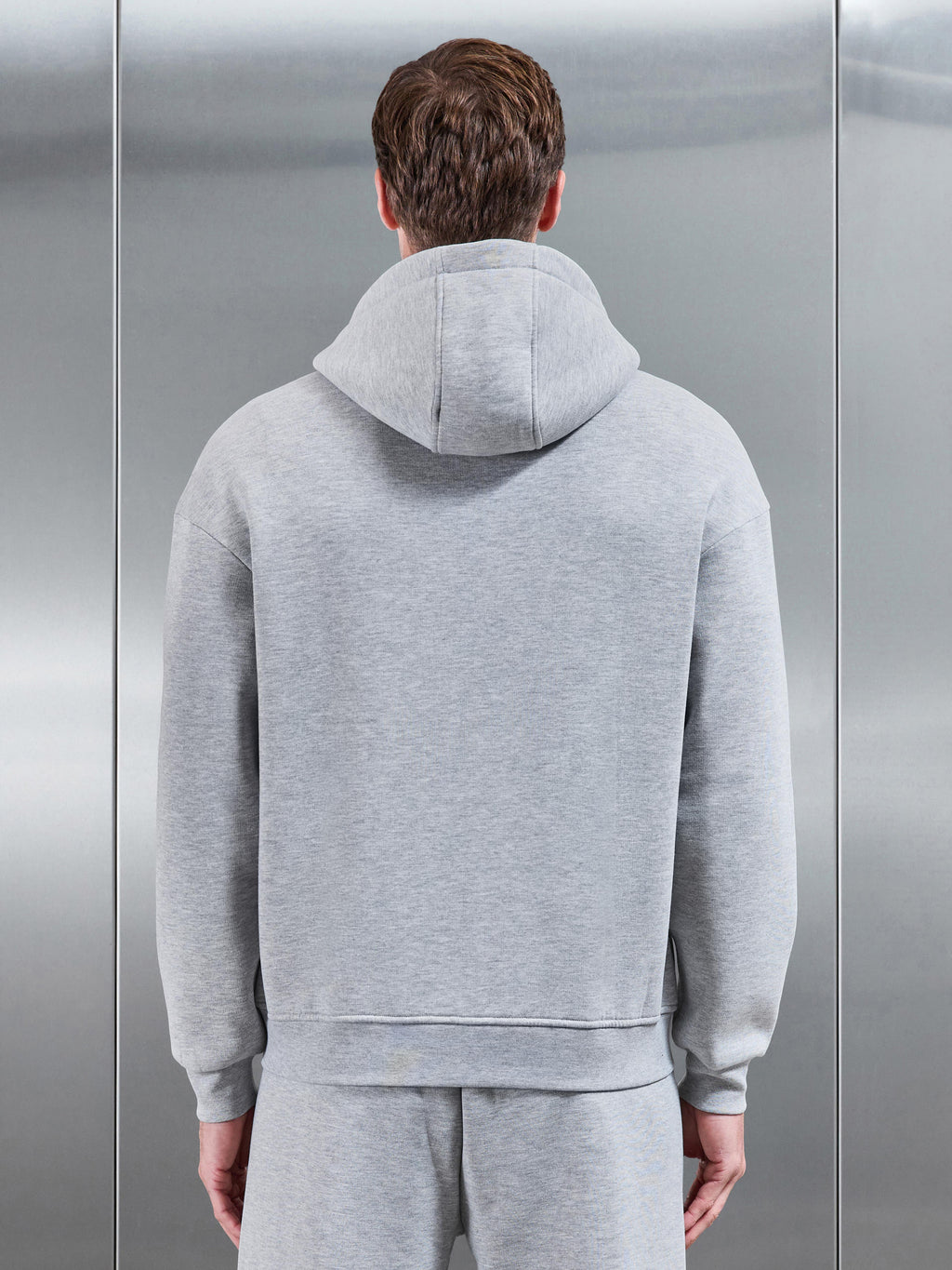 Essential Relaxed Zip Hoodie in Marl Grey