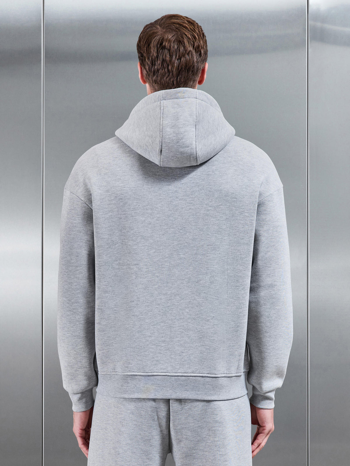 Essential Relaxed Zip Hoodie in Marl Grey