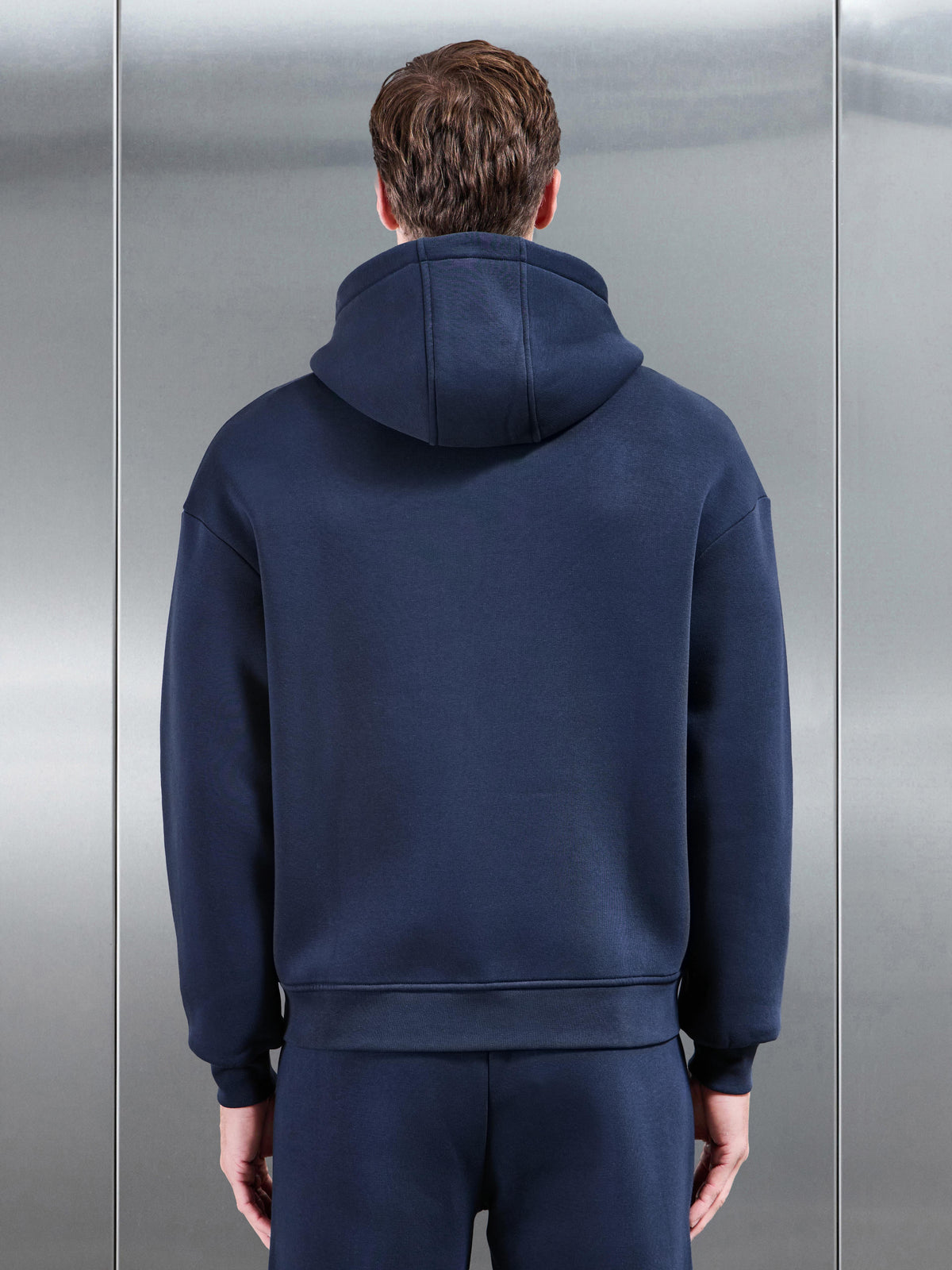 Essential Relaxed Zip Hoodie in Navy