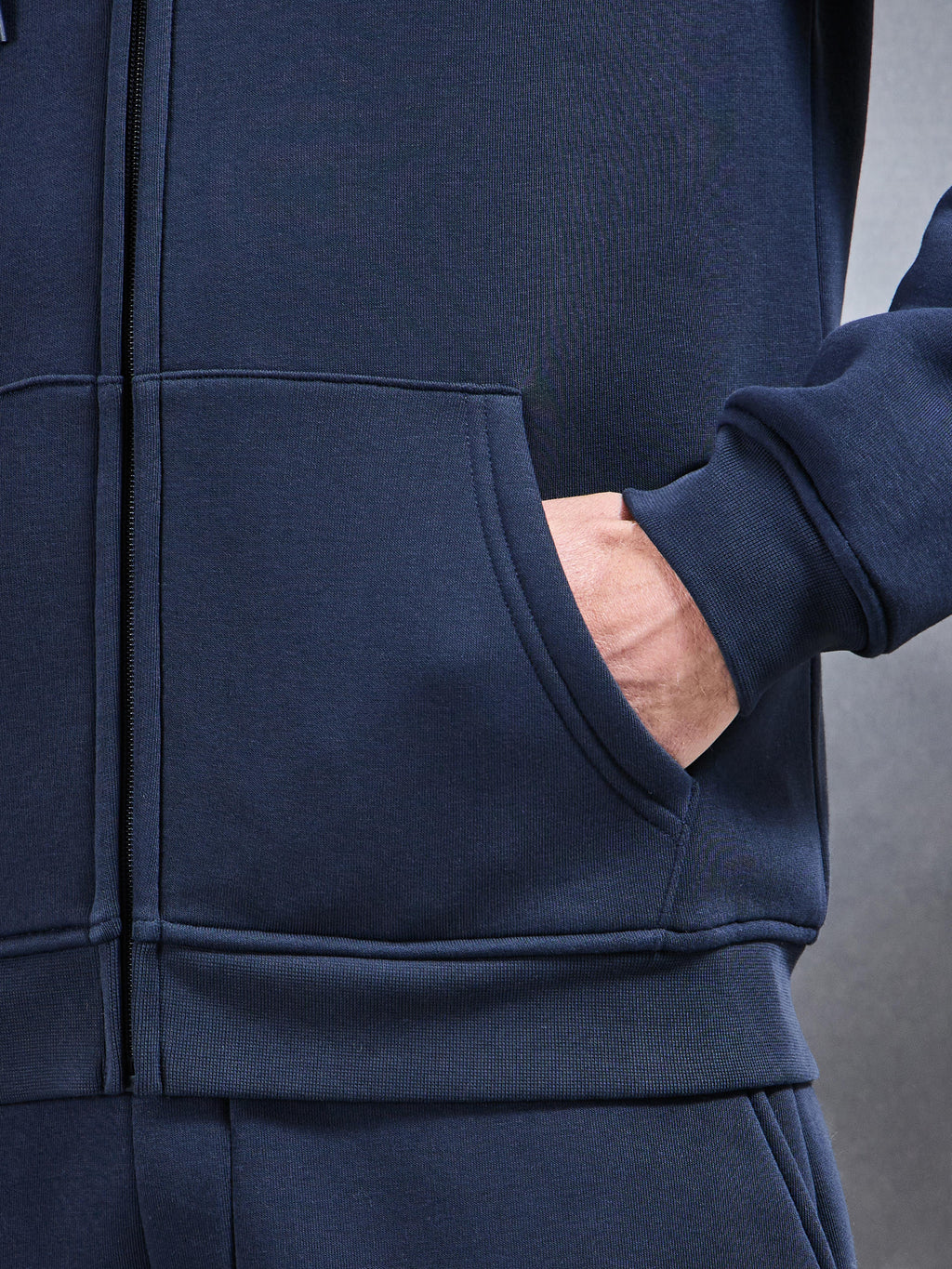 Essential Zip Hoodie in Navy