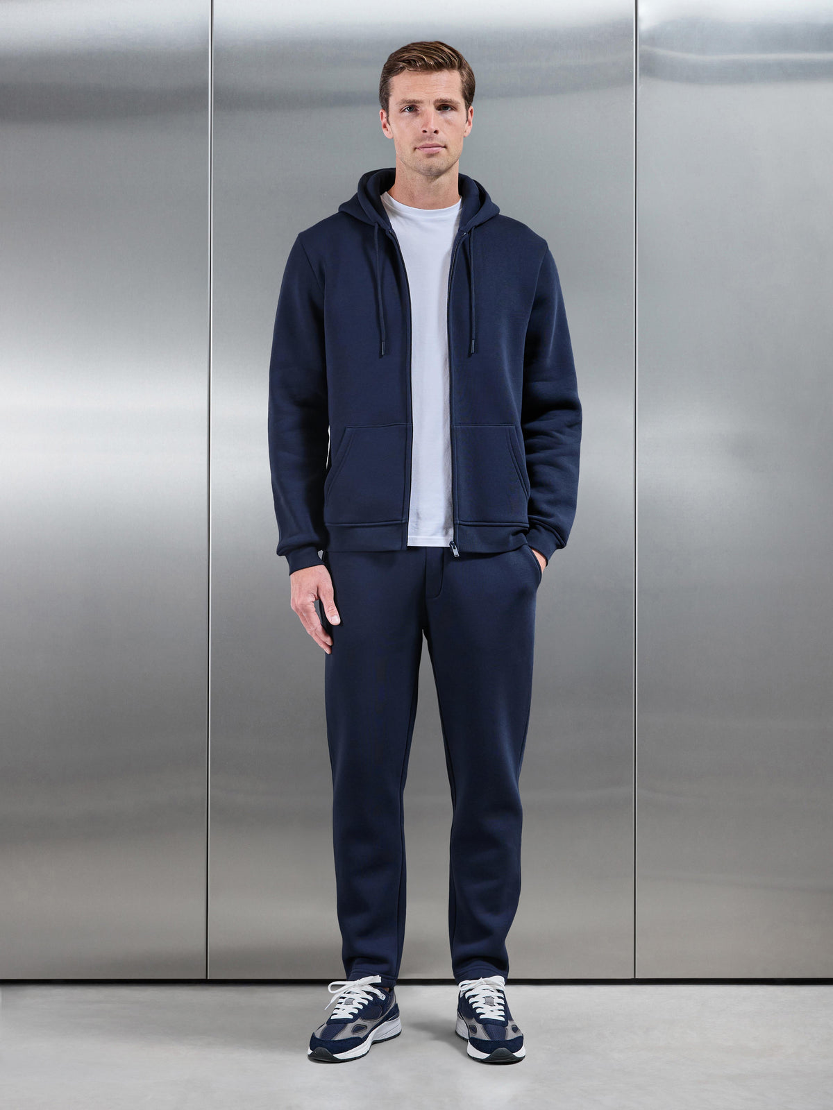 Essential Zip Hoodie in Navy