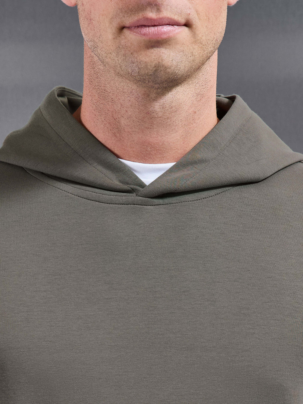 Interlock Jersey Essential Hoodie in Taupe