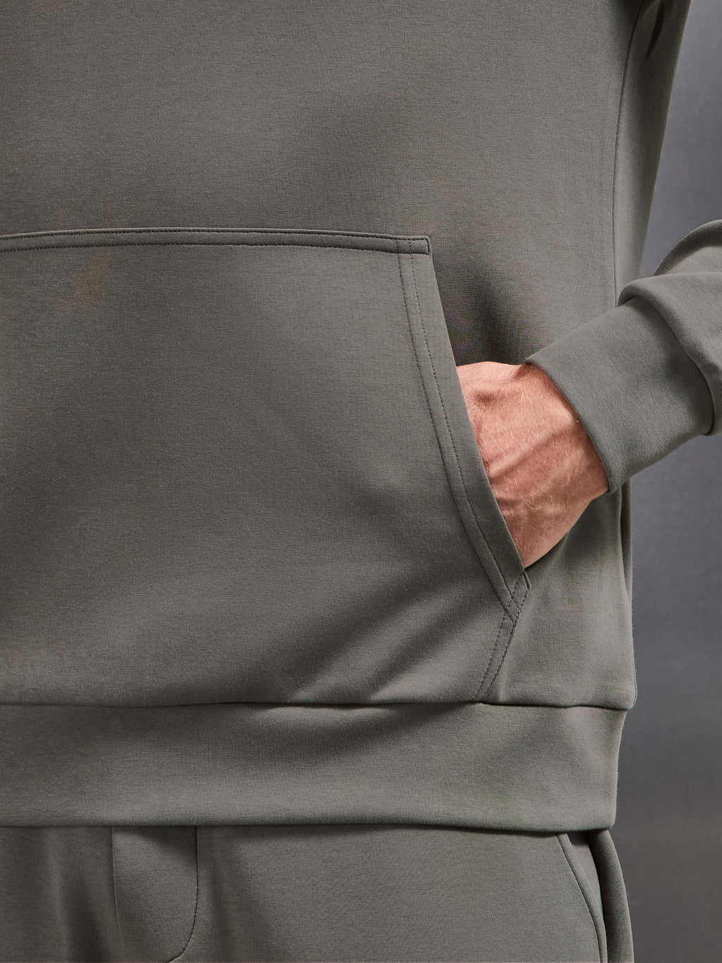 Interlock Jersey Essential Hoodie in Taupe