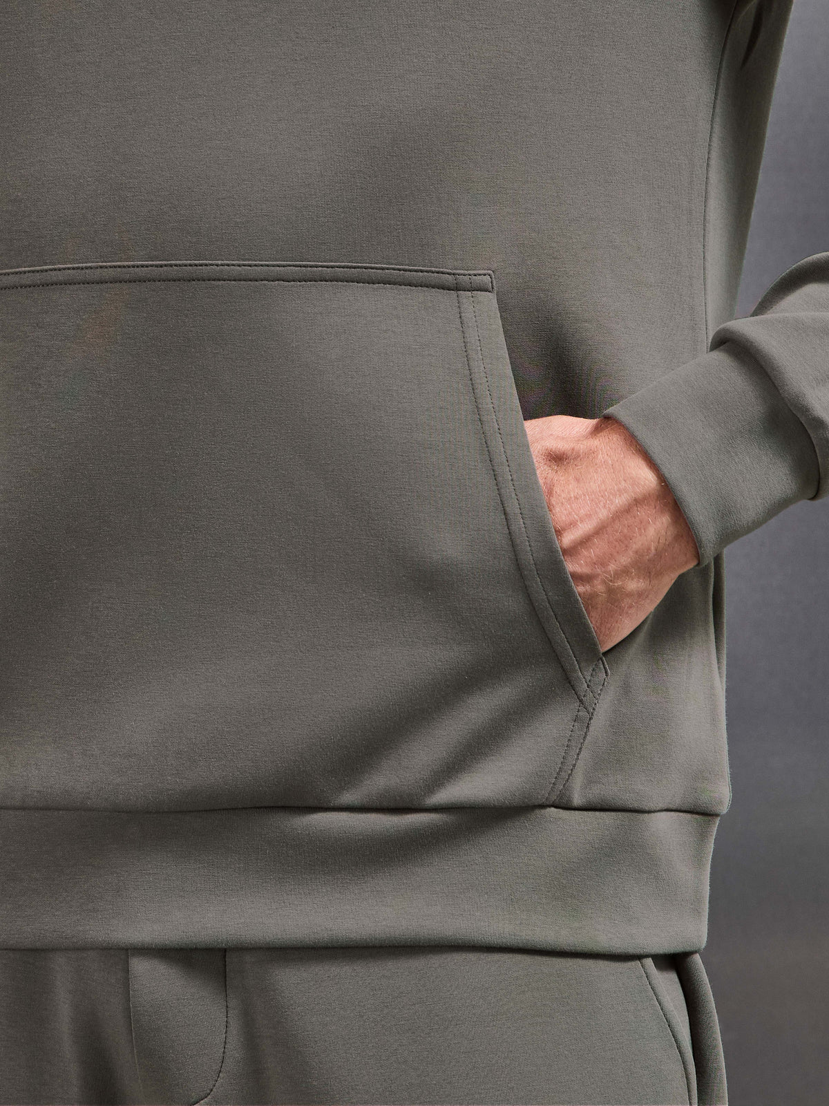 Interlock Jersey Essential Hoodie in Taupe