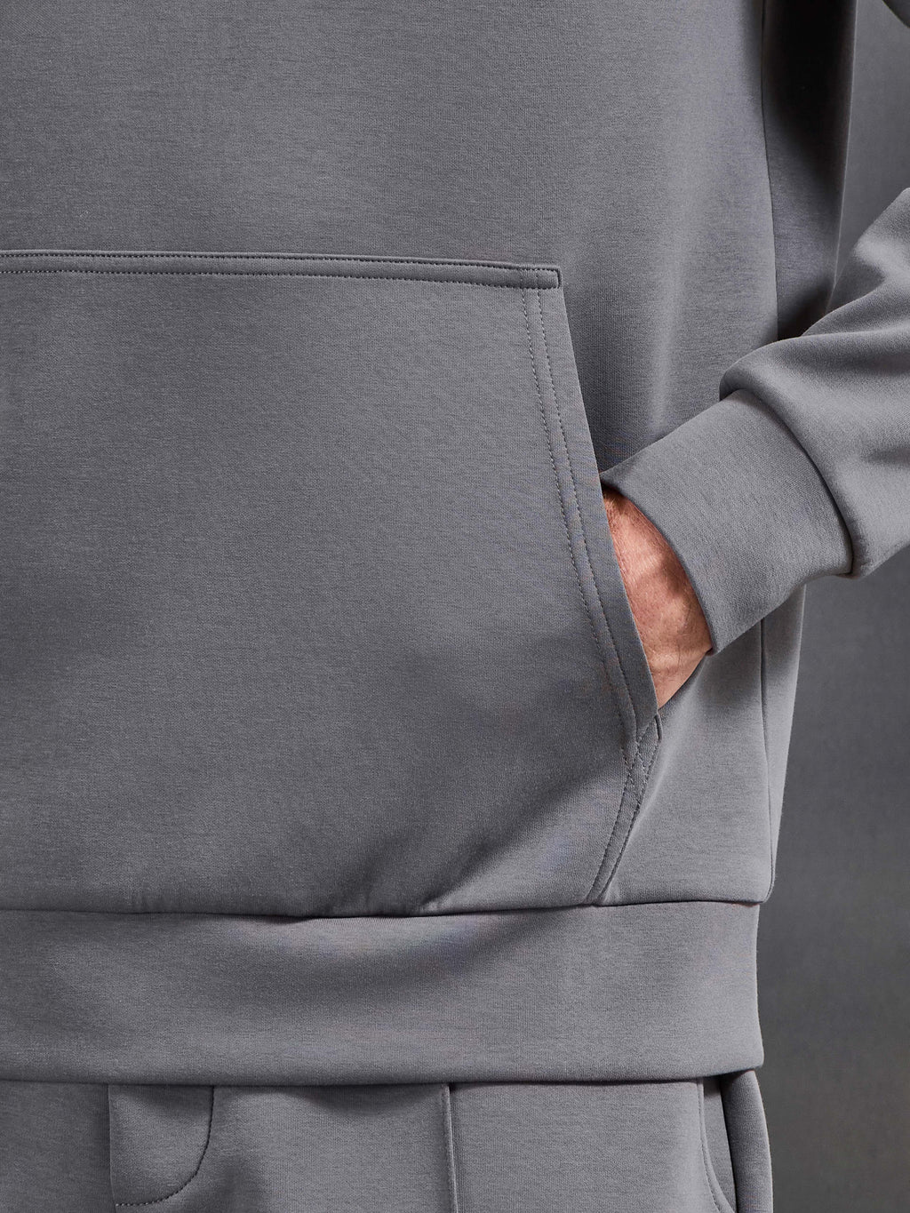 Interlock Jersey Hoodie in Charcoal