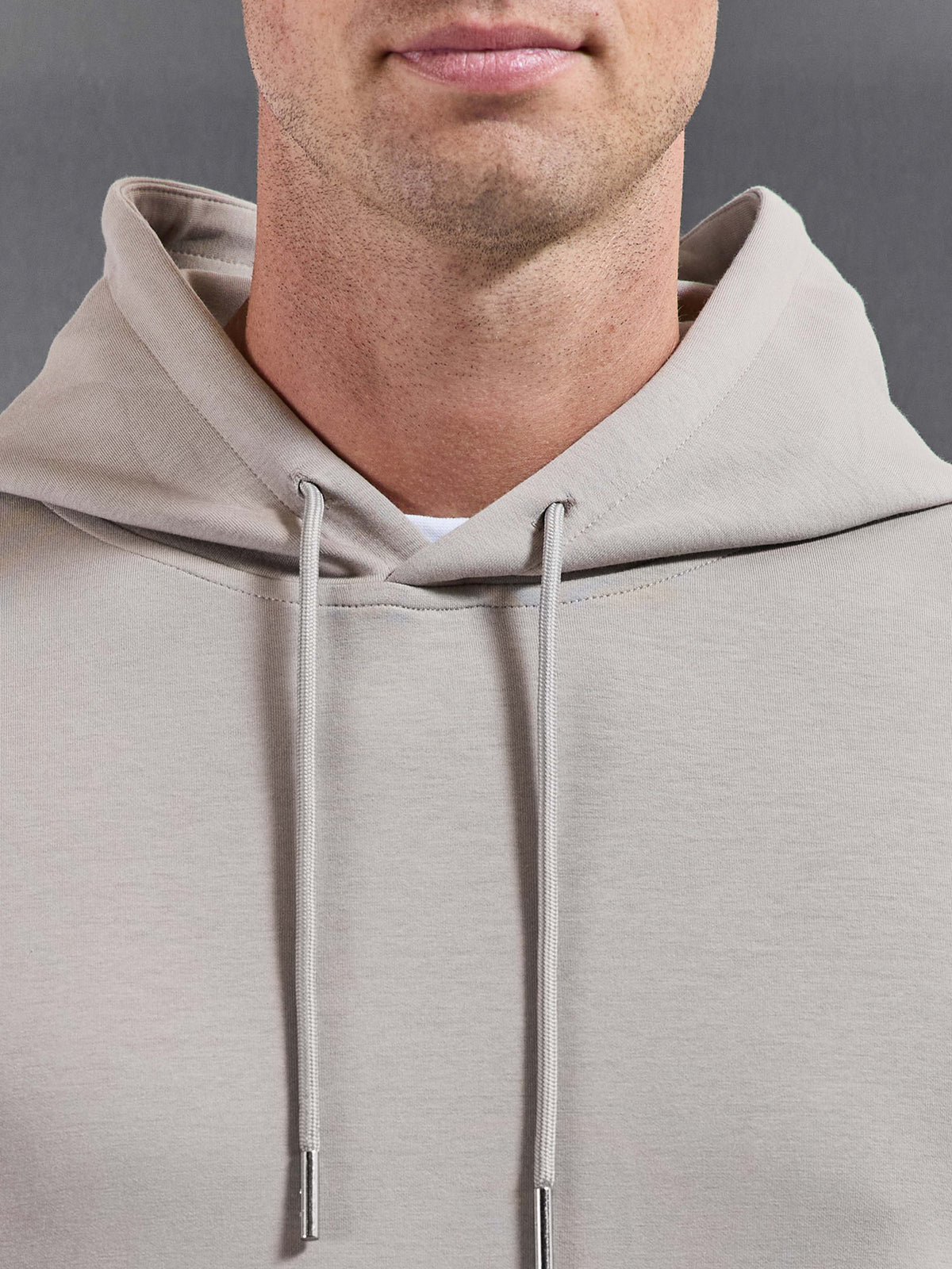 Interlock Jersey Hoodie in Stone