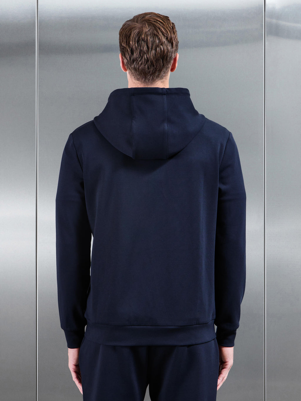Interlock Jersey Zip Hoodie in Navy