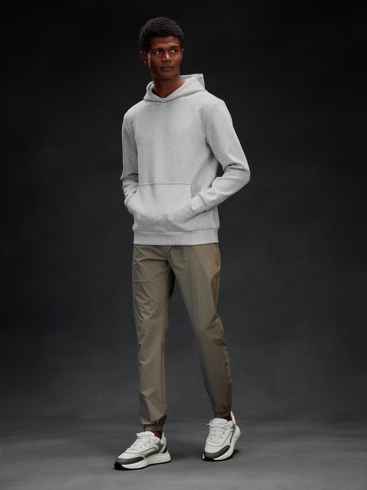 Interlock Jersey Essential Hoodie in Marl Grey