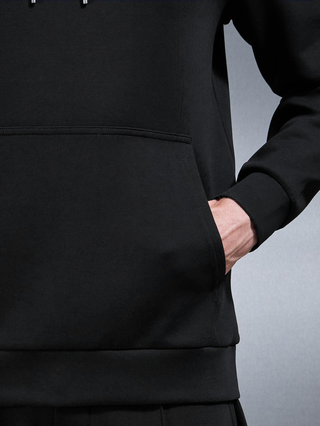 Interlock Jersey Hoodie in Black