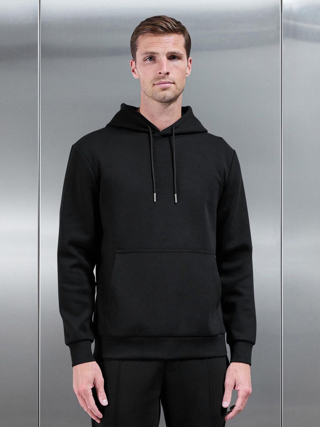 Interlock Jersey Hoodie in Black