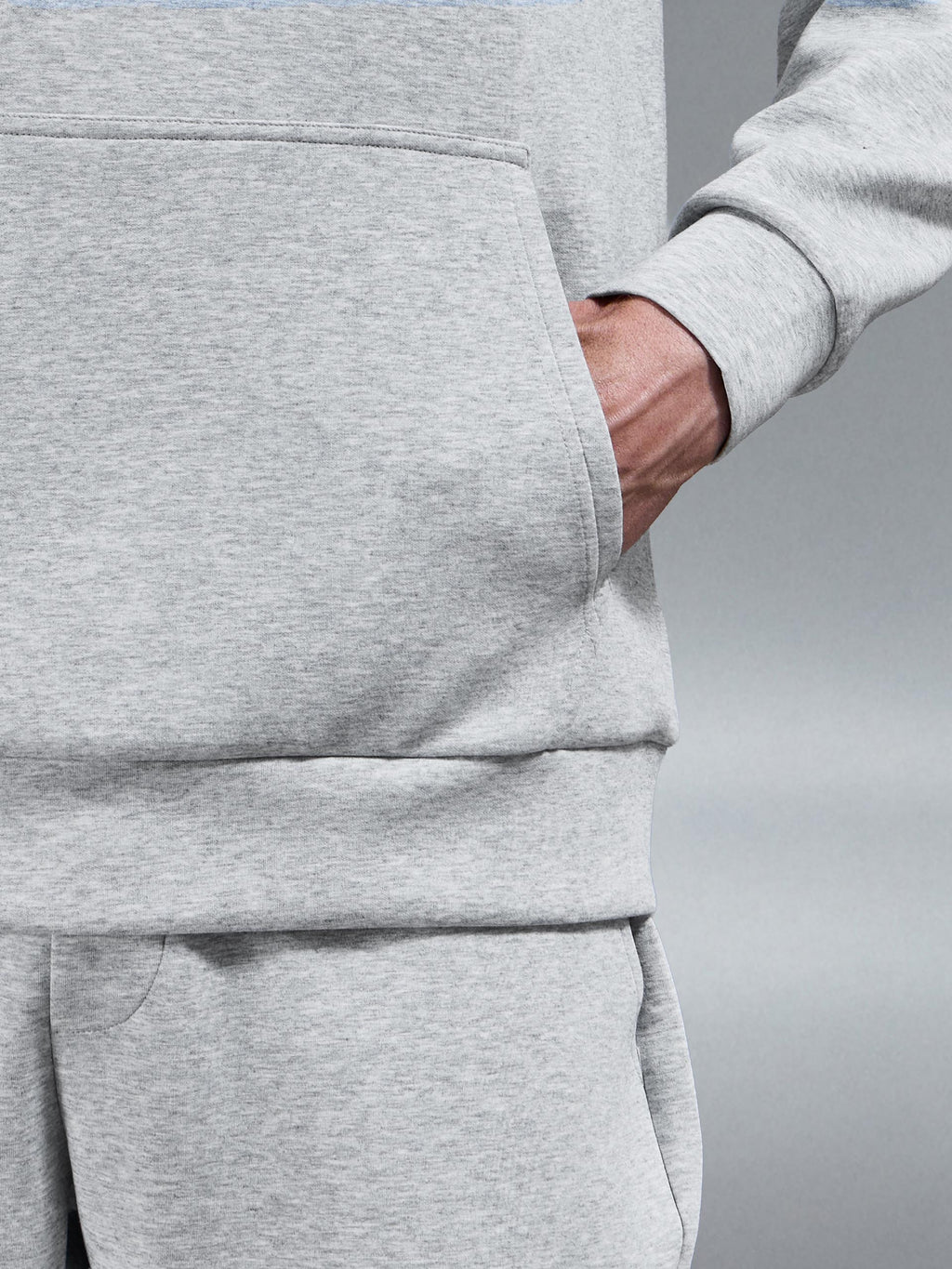 Interlock Jersey Essential Hoodie in Marl Grey