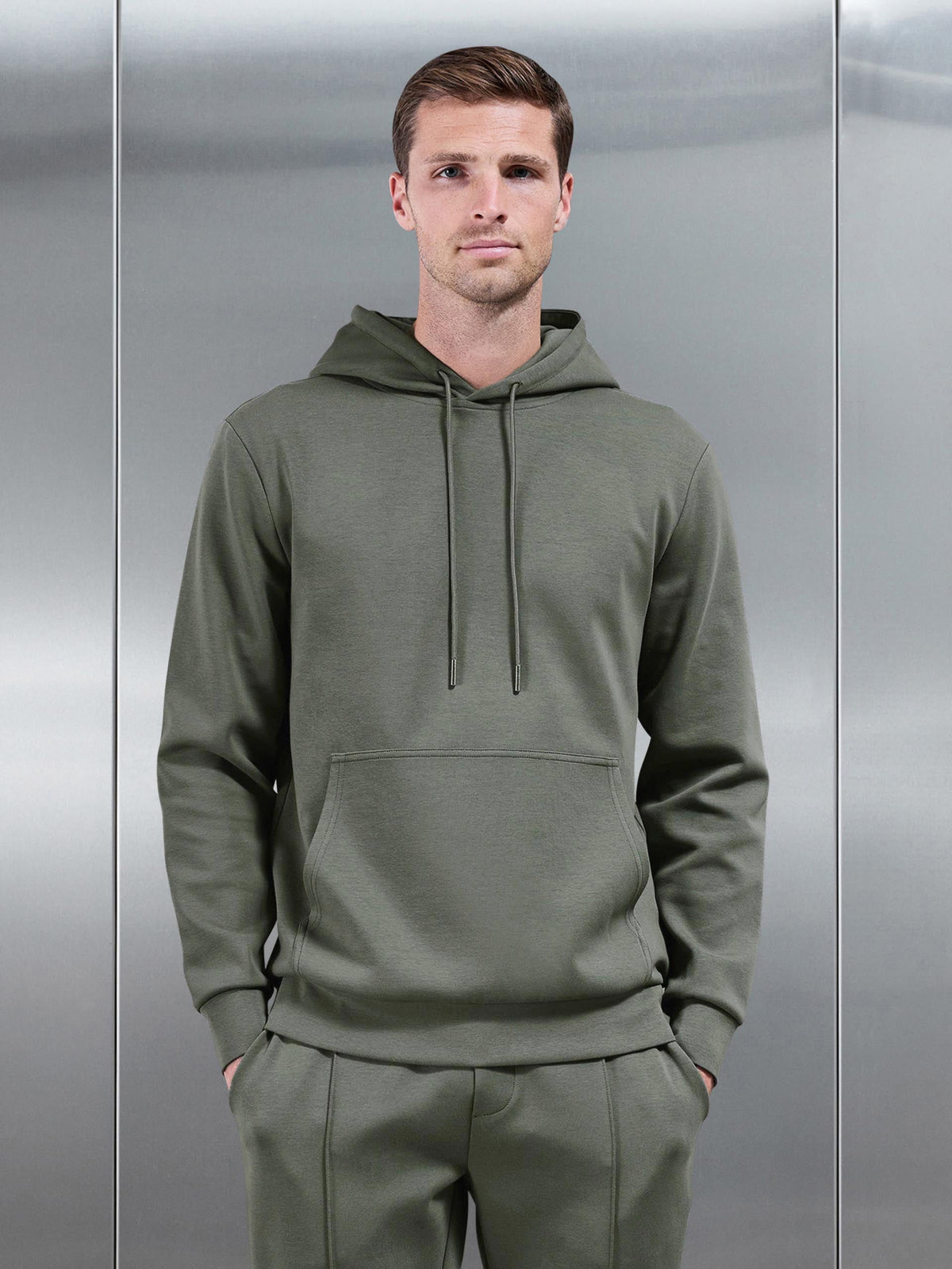 Interlock Jersey Hoodie in Sage