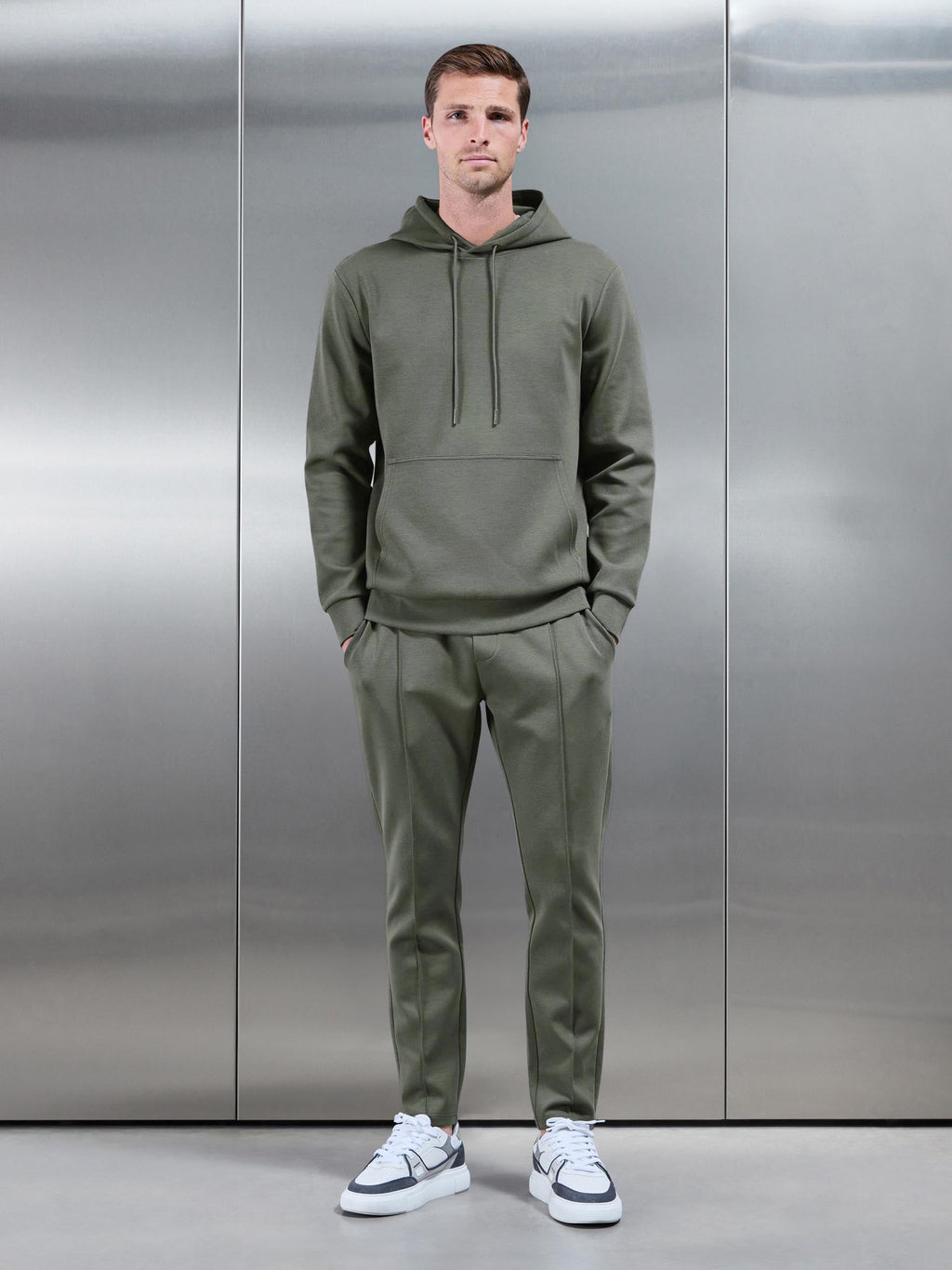 Interlock Jersey Hoodie in Sage