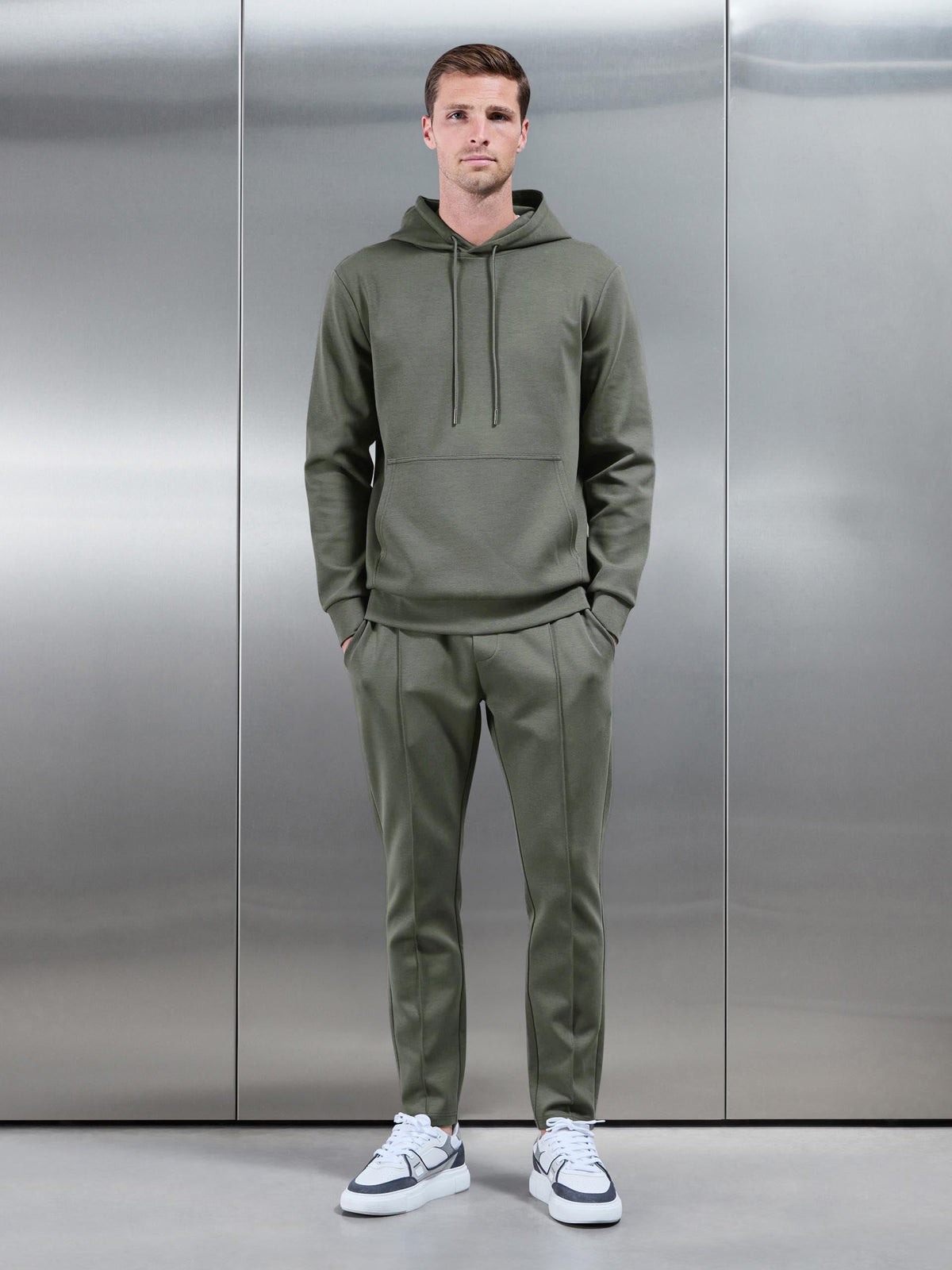 Interlock Jersey Hoodie in Sage