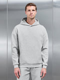 Interlock Jersey Relaxed Fit Hoodie in Marl Grey