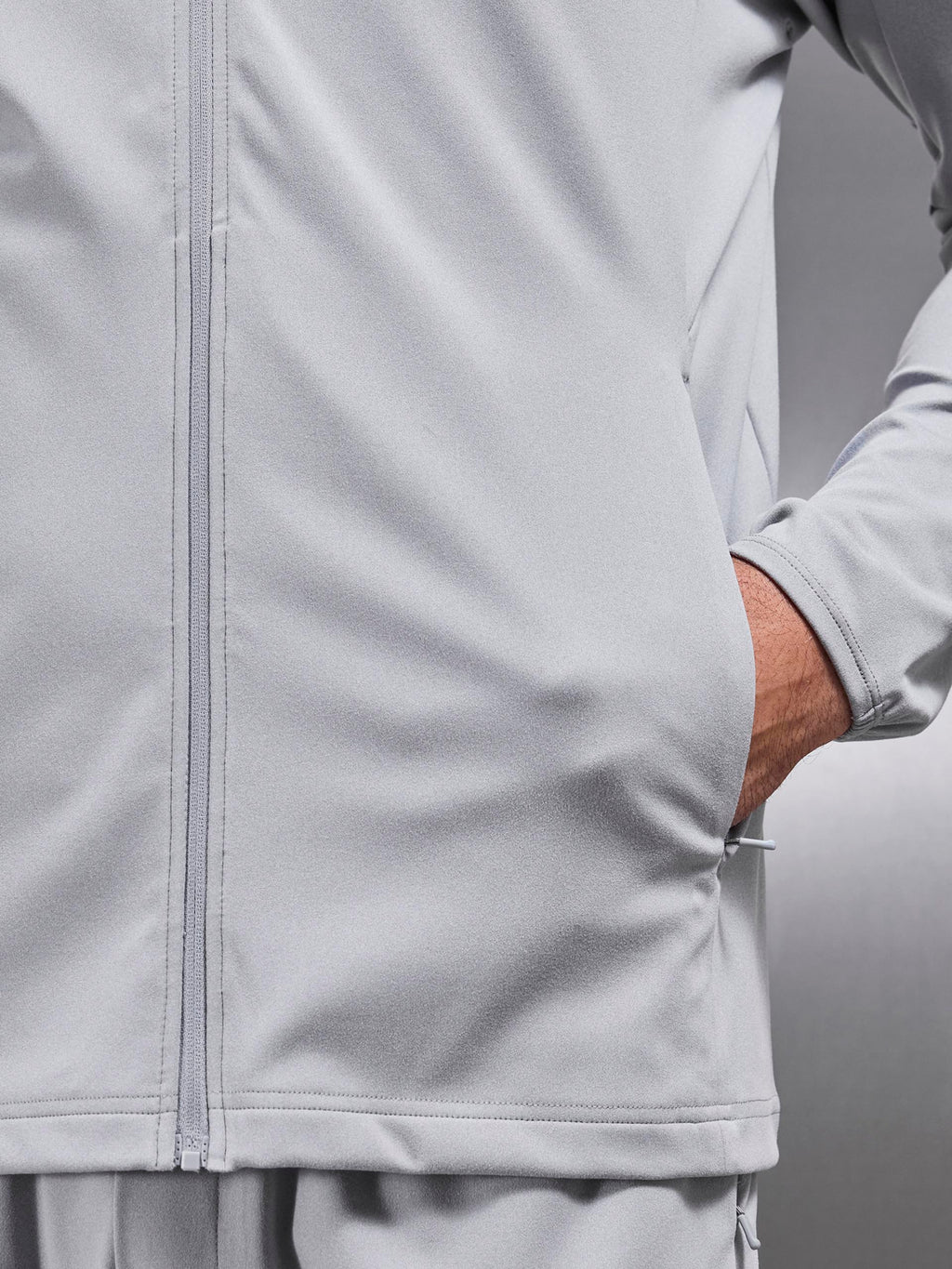 Active Jersey Zip Hoodie in Marl Grey