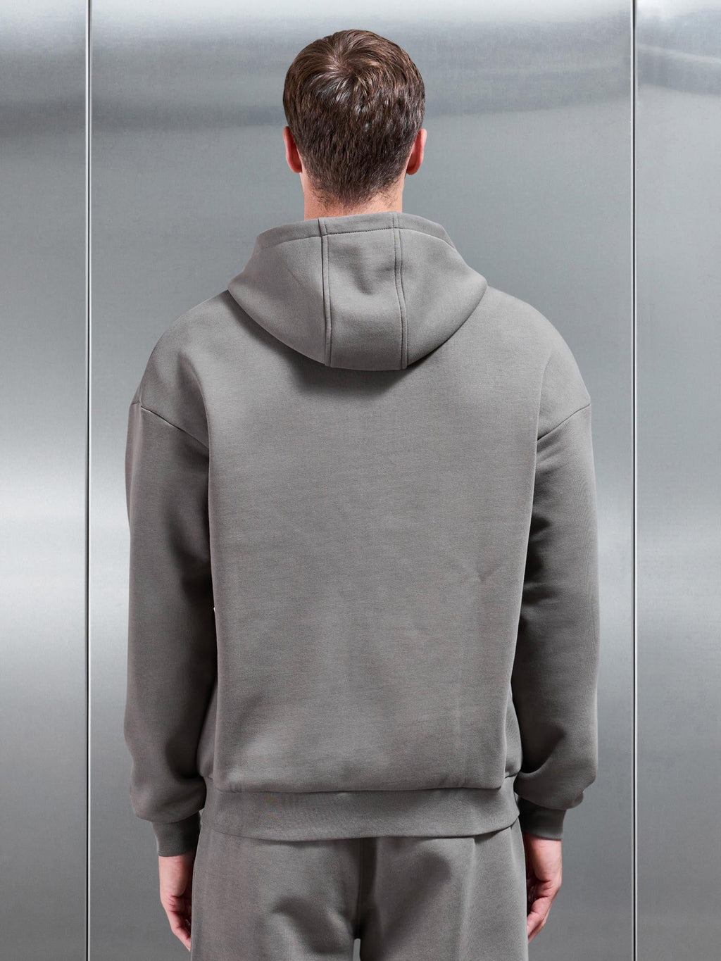 Essential Relaxed Fit Zip Through Hoodie in Grey