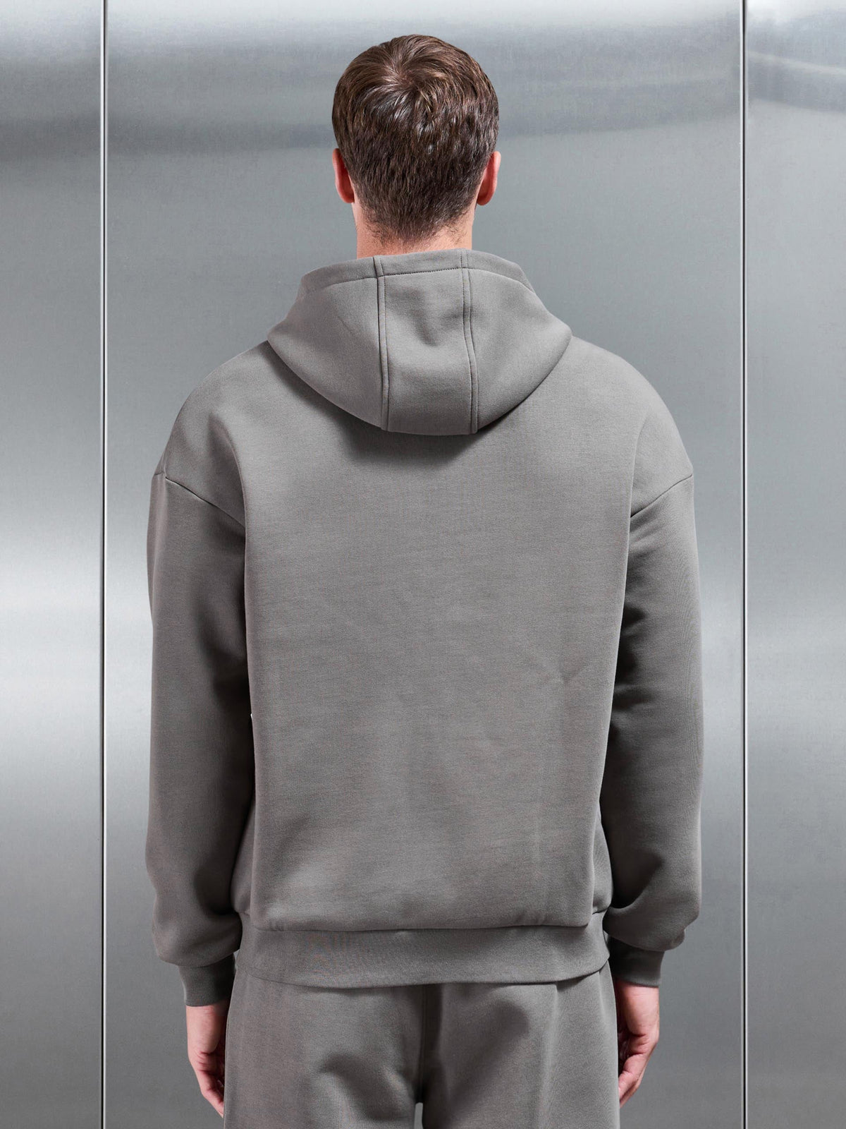 Essential Relaxed Fit Zip Through Hoodie in Grey