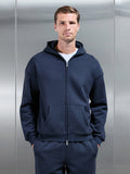Essential Relaxed Fit Zip Through Hoodie in Navy