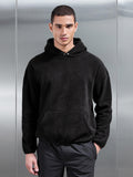 Fleece Relaxed Fit Hoodie in Black