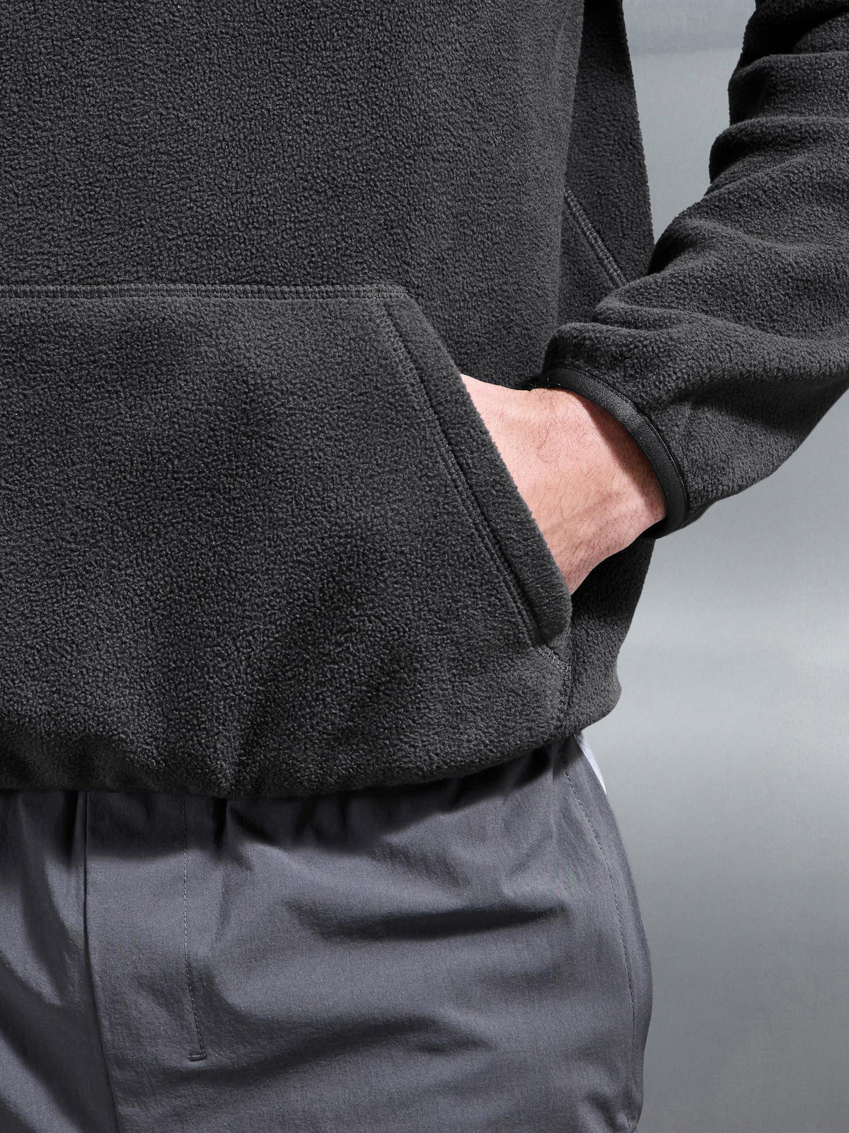 Fleece Relaxed Fit Hoodie in Grey