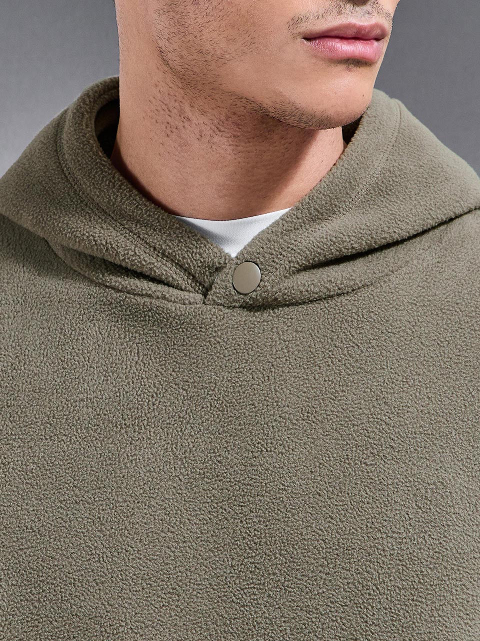 Fleece Relaxed Fit Hoodie in Olive