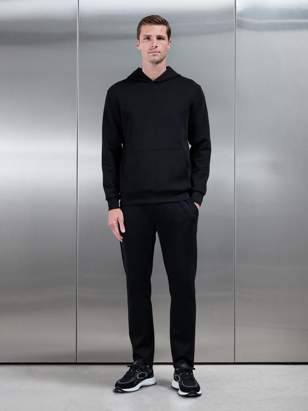 Interlock Jersey Essential Hoodie in Black