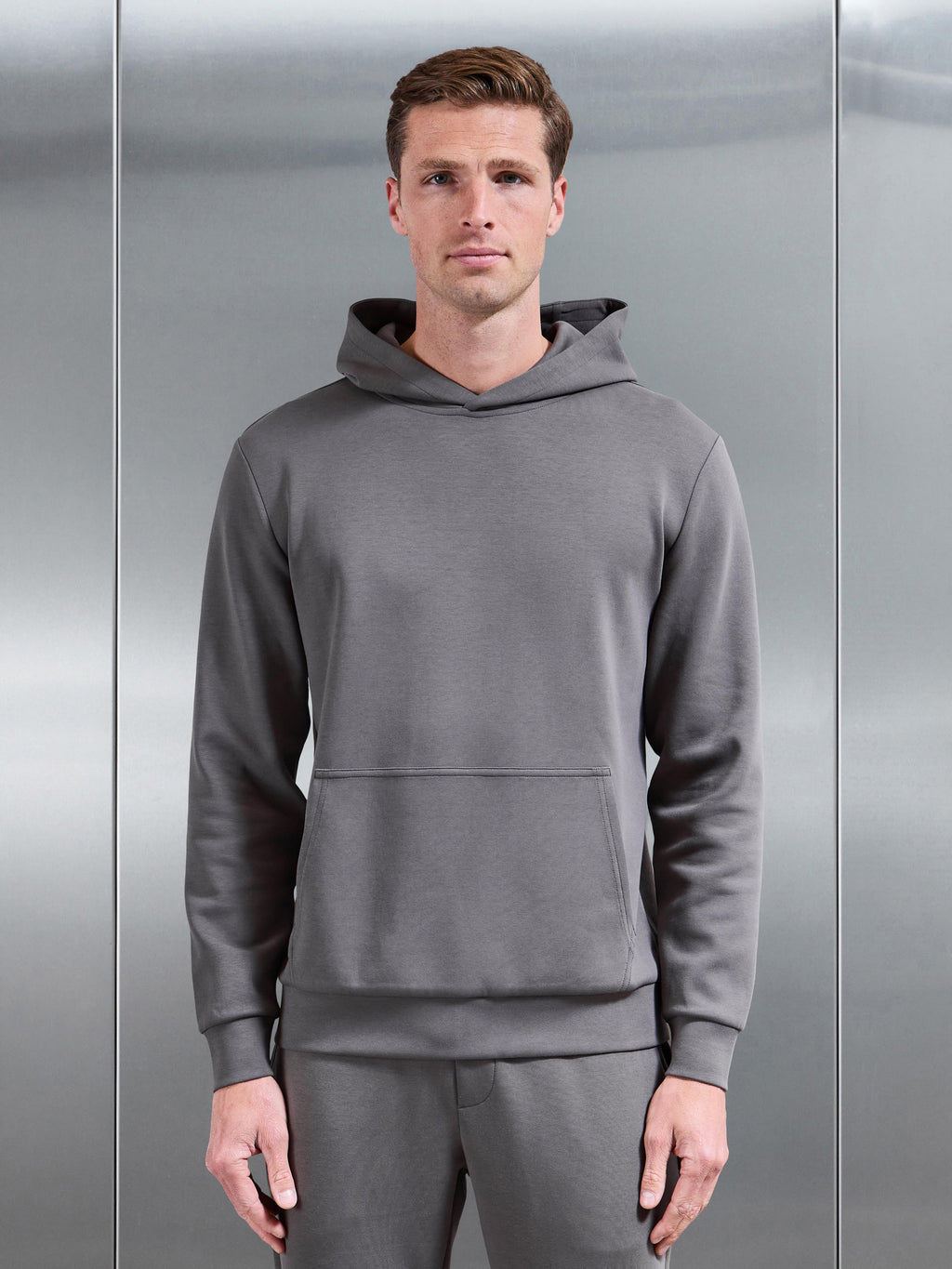Interlock Jersey Essential Hoodie in Charcoal