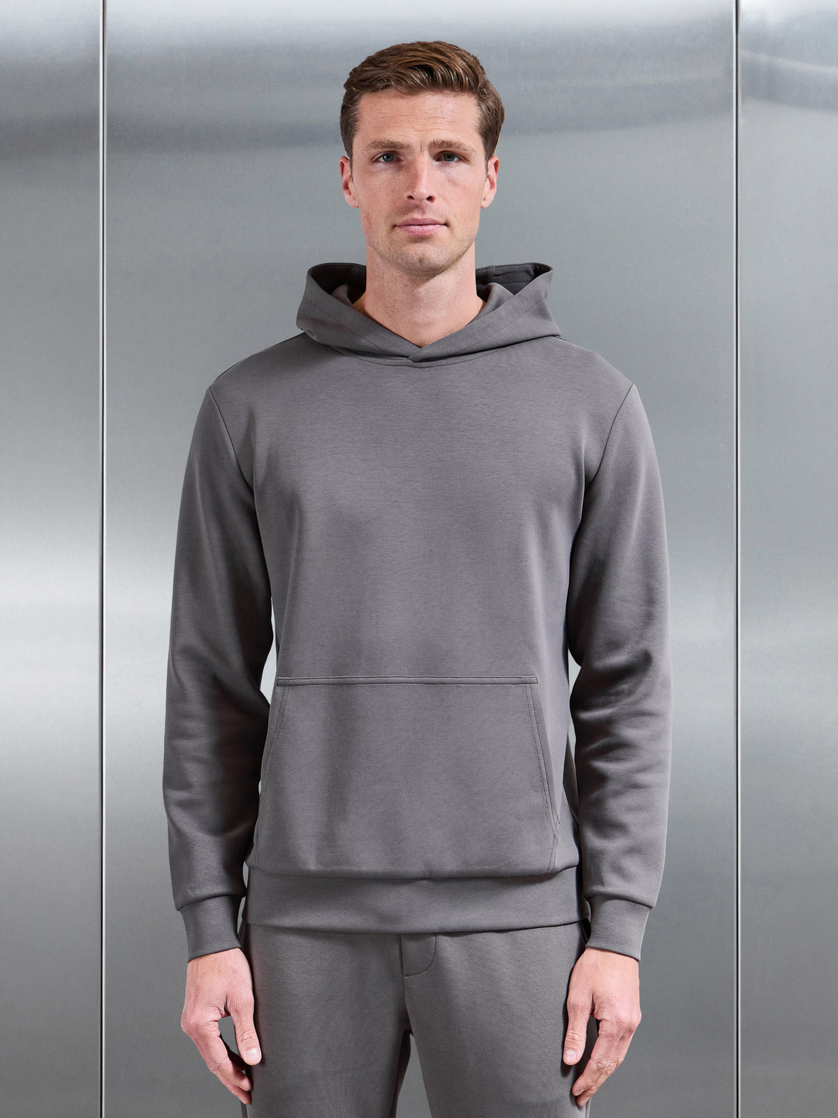 Interlock Jersey Essential Hoodie in Charcoal