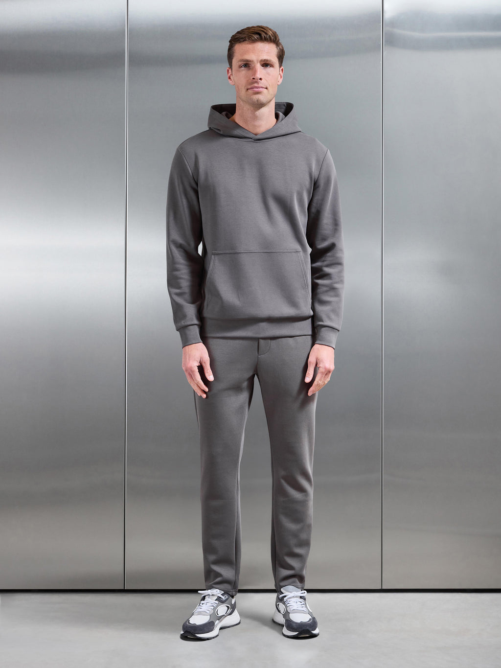 Interlock Jersey Essential Hoodie in Charcoal