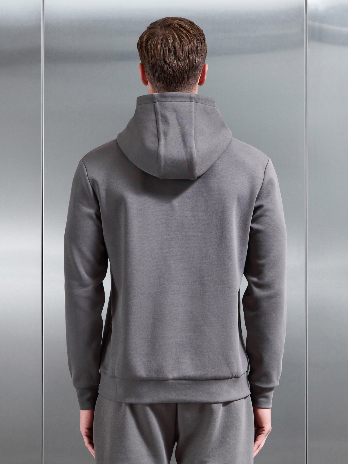 Interlock Jersey Essential Hoodie in Charcoal