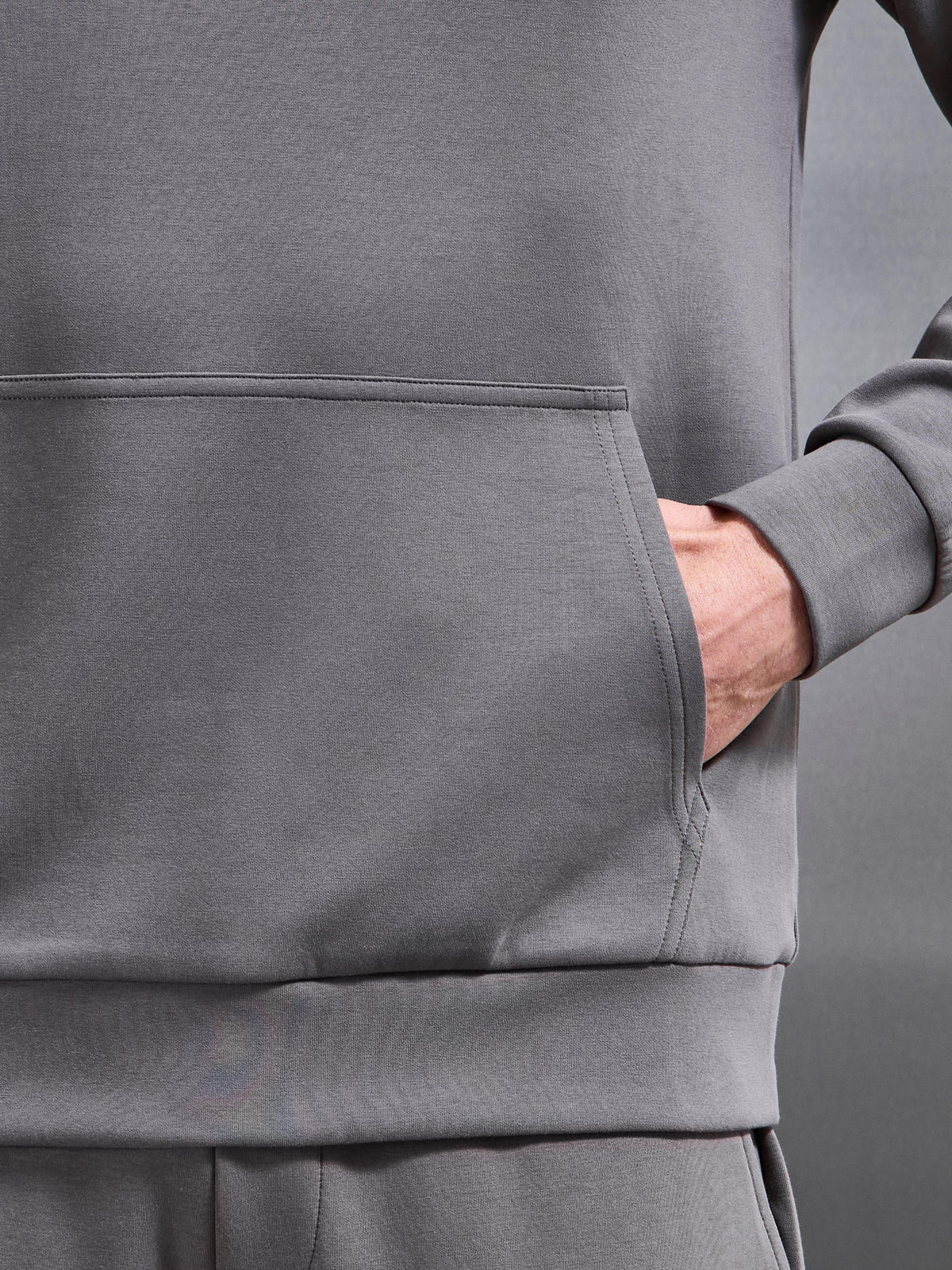 Interlock Jersey Essential Hoodie in Charcoal