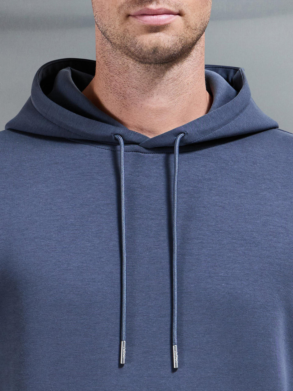 Interlock Jersey Hoodie in Slate Blue