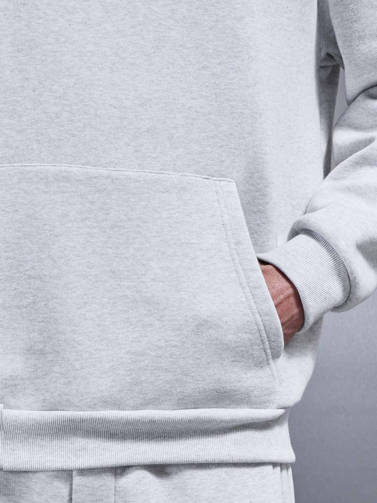Relaxed Fit Hoodie in Marl Grey