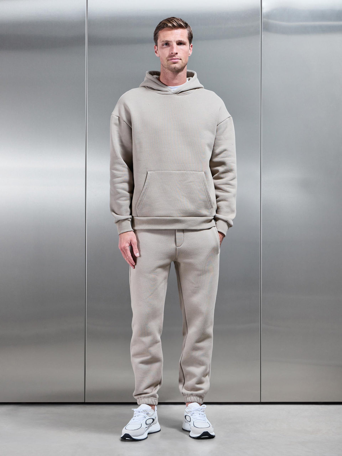 Relaxed Fit Hoodie in Stone