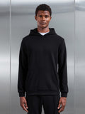 Slim Fit Knitted Hoodie in Black