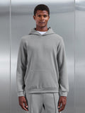 Slim Fit Knitted Hoodie in Marl Grey